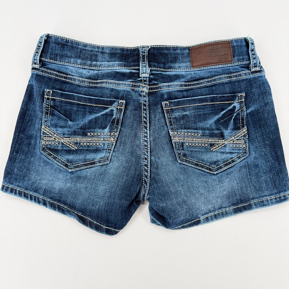 BKE Sabrina Denim Shorts Womens Size 26 Medium Wash Stretch Low Rise - Picture 2 of 15
